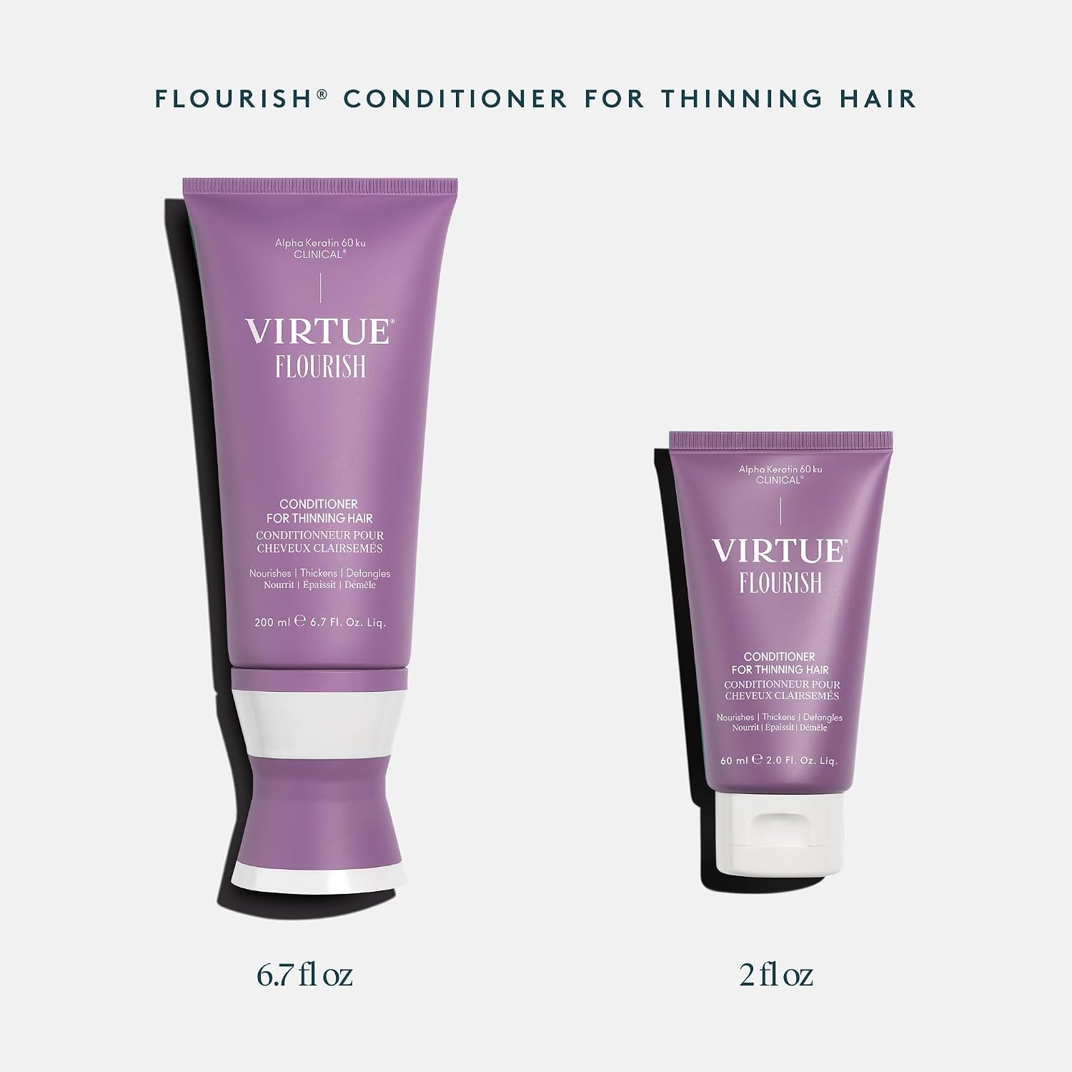 image:imageVIRTUE Flourish Conditioner for Fine or Thinning Hair Sulfate Free Hair Growth Product Detangles and Thickens Color Safe67 Fl Oz Pack of 1
