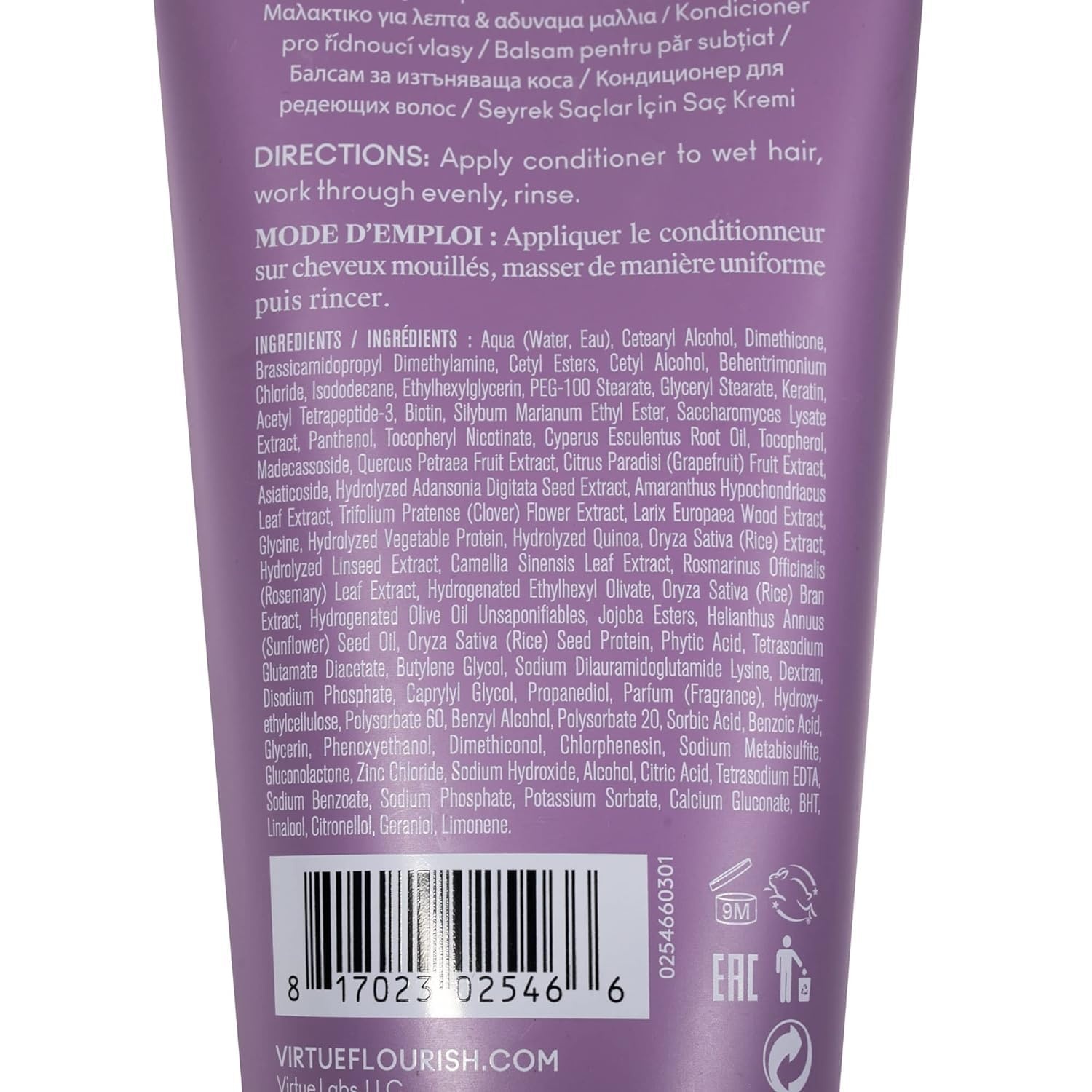 image:imageVIRTUE Flourish Conditioner for Fine or Thinning Hair Sulfate Free Hair Growth Product Detangles and Thickens Color Safe67 Fl Oz Pack of 1